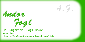 andor fogl business card